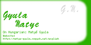 gyula matye business card