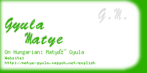 gyula matye business card